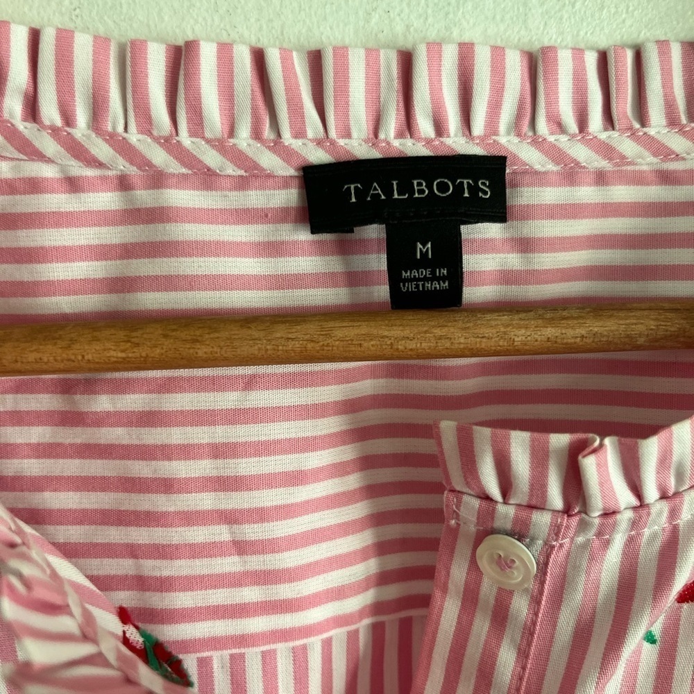 Talbots Pink Floral Blouse - Picture 4 of 7